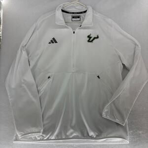Men's adidas South Florida Bulls USF Sideline Entrada 1/4 Zip Pullover White XL